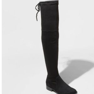 Above the Knee Black Boots